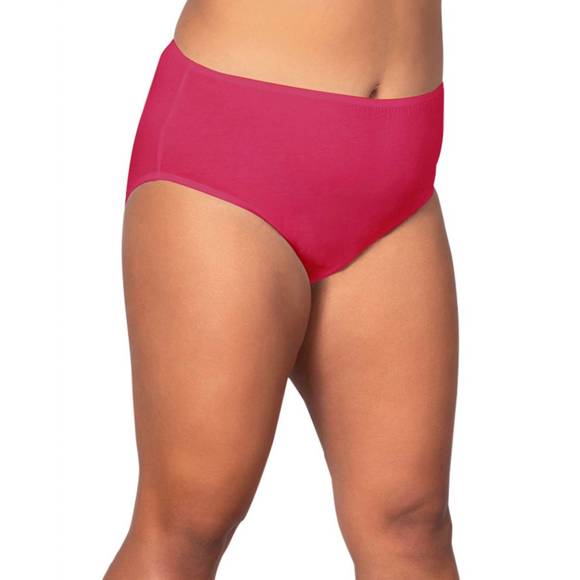 NEW ON THE PLUS SIDE plus size cotton solid panties in burgundy - Picture 1 of 3